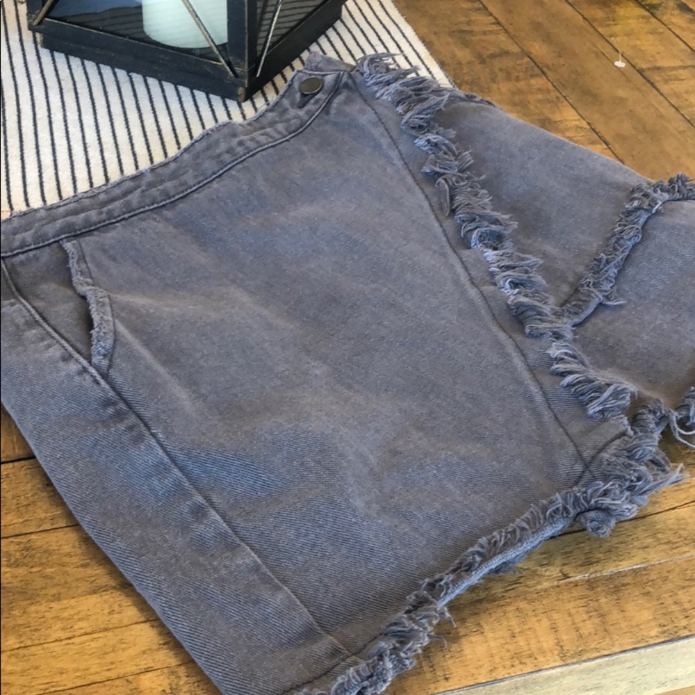 Mustard Seed Frayed Denim Skirt grayish black - Picture 2 of 7